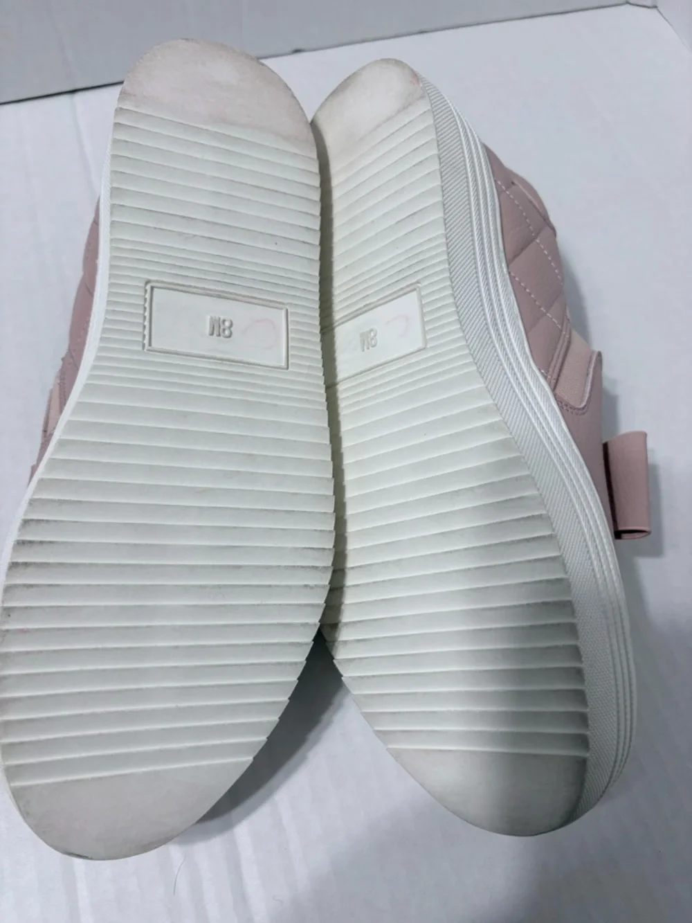 Joy Luxe Bow Slip-on Leather Platform Sneakers Blush Pink   Orthotic Insoles 8